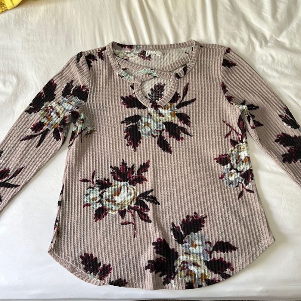Maurices Long Sleeved Sweater with Floral Print